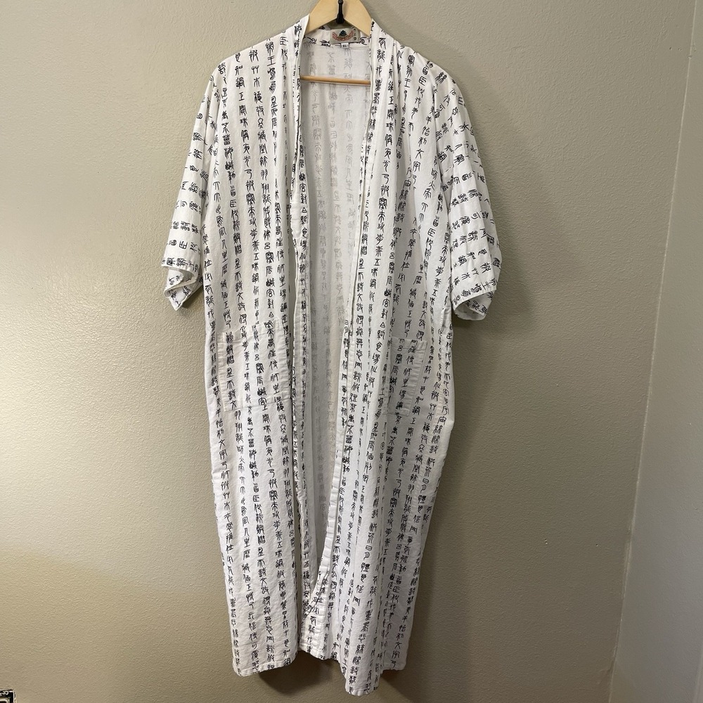 Kimono Traditional Japanese Yukata Robe & Top Cotton Onsen Spa Wear Asian XL/L - Picture 3 of 11